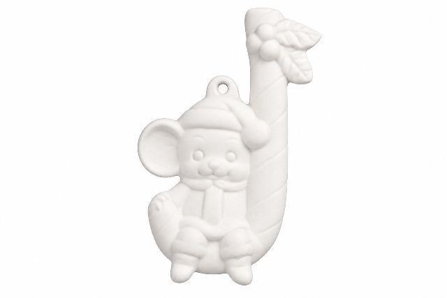 Santa Mouse on Candy Cane